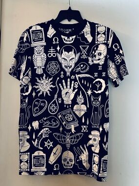 Killstar Black & White Tattoo Flash Graphic Tee - Men